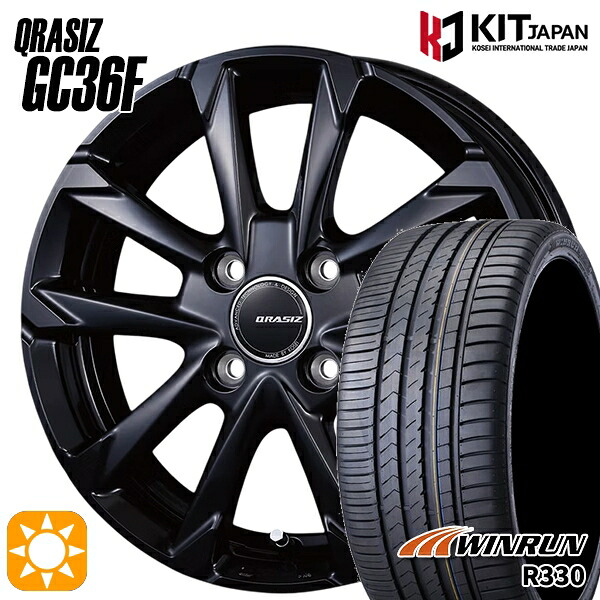 【取付対象】195/40R17 81W XL ウィンラン R330 コーセイ クレイシズ GC36F グロッシーブラック 17インチ 6.0J 4H100 サマータイヤホイールセット ｜トレッド新横浜師岡店