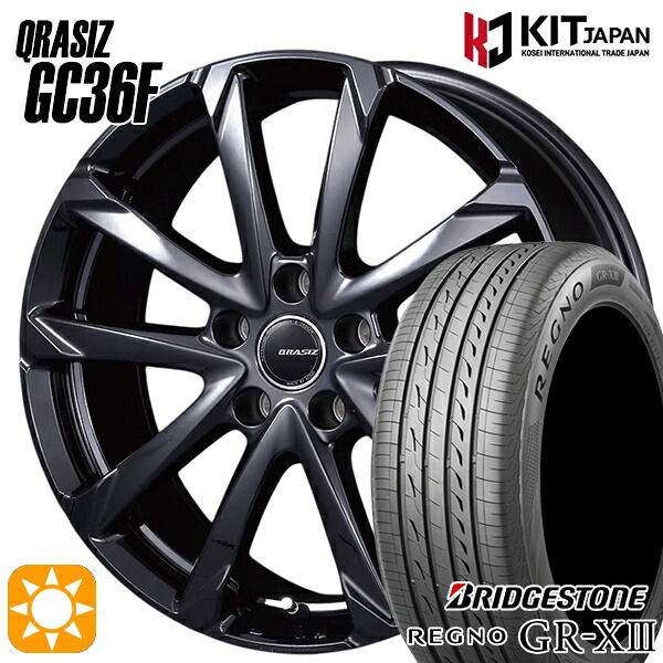 【取付対象】50プリウス インプレッサ 215/45R17 91W XL ブリヂストン レグノ GR-X3 コーセイ クレイシズ GC36F グロッシーブラック 17インチ 7.0J 5H100 サマータイヤホイールセット ｜トレッド新横浜師岡店