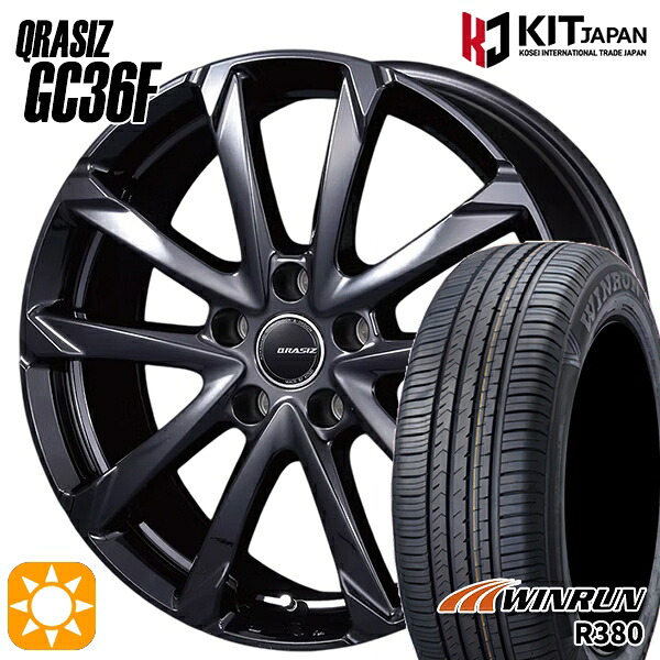 【取付対象】フォレスターSH 215/60R17 96V ウィンラン R380 コーセイ クレイシズ GC36F グロッシーブラック 17インチ 7.0J 5H100 サマータイヤホイールセット |トレッド新横浜師岡店