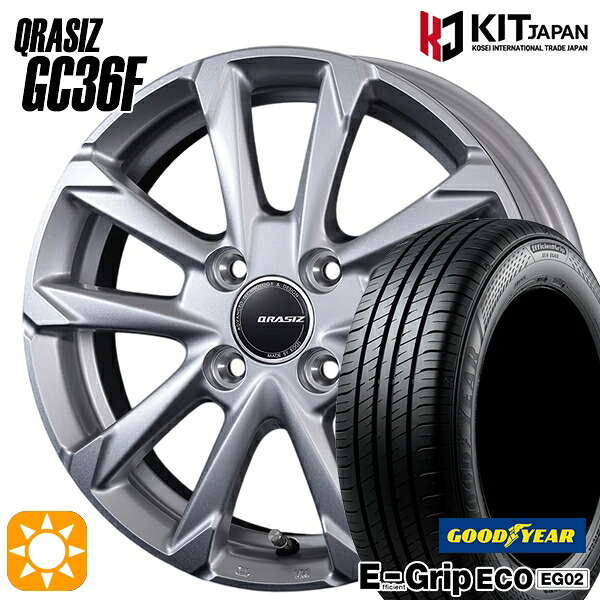 【取付対象】ライズ ロッキー 195/65R16 92V グッドイヤー エフィシェントグリップ EG02 コーセイ クレイシズ GC36F ブライトシルバー 16インチ 6.0J 4H100 サマータイヤホイールセット