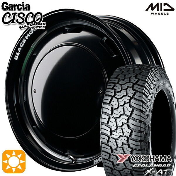 【取付対象】ジムニー LT215/70R16 100/97Q ヨコハマ ジオランダー X-AT G016 MID ガルシアシスコブラックムーン ブラック 16インチ 5.5J 5H139.7 サマータイヤホイールセット ｜トレッド新横浜師岡店