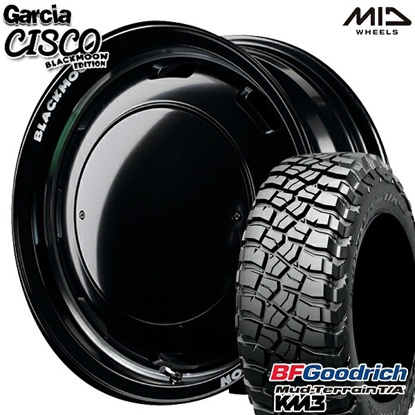 【取付対象】[5本セット]ジムニー LT225/75R16 115/112Q RBL BFグッドリッチ マッドテレーン T/A KM3 MID ガルシアシスコブラックムーン ブラック 16インチ 5.5J 5H139.7 サマータイヤホイールセット ｜トレッド新横浜師岡店