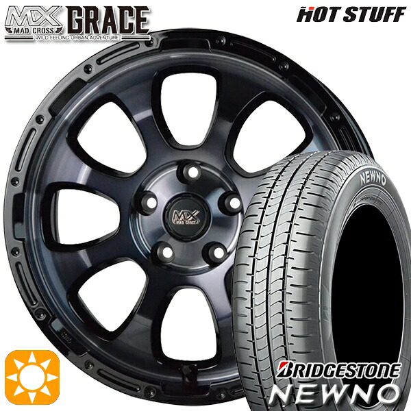 【取付対象】225/50R17 94V ブリヂストン ニューノ HotStuff マッドクロス グレイス BKC/BK 17インチ 7.0J 5H114.3 サマータイヤホイールセット |トレッド新横浜師岡店