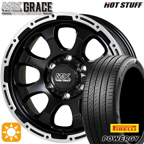 【取付対象】200系ハイエース 215/60R17 96V ピレリ パワジー HotStuff マッドクロス グレイス GB/P 17インチ 6.5J 6H139.7 サマータイヤホイールセット
