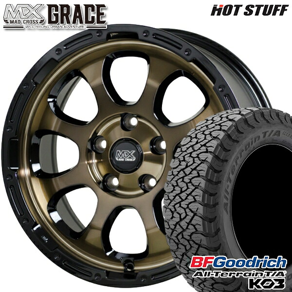 【取付対象】215/65R16 103/100S RBL BFグッドリッチ オールテレーン T/A KO3 HotStuff マッドクロス グレイス BRC/BK 16インチ 7.0J 5H114.3 サマータイヤホイールセット ｜トレッド新横浜師岡店