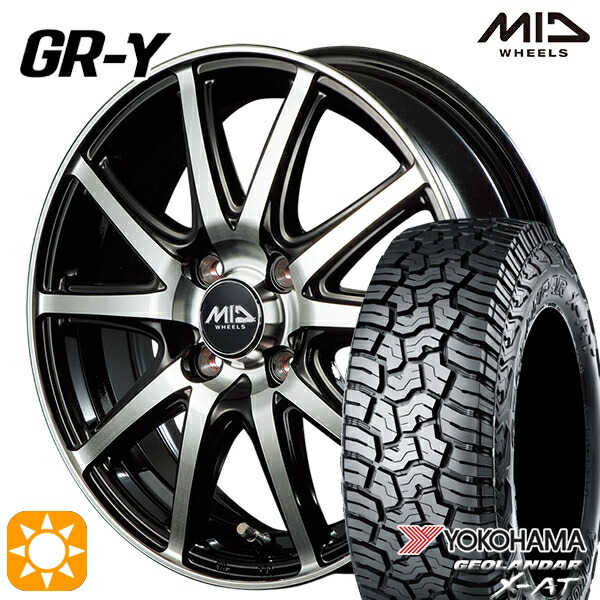 【取付対象】ライズ ロッキー LT215/70R16 100/97Q ヨコハマ ジオランダー X-AT G016 MID ファイナルスピード GR-ガンマ 16インチ 6.0J 4H100 ブラックポリッシュ サマータイヤホイールセット
