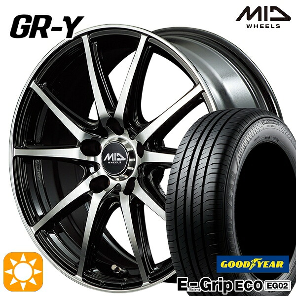 【取付対象】30/50プリウス カローラ 195/65R15 91H グッドイヤー エフィシェントグリップ EG02 MID ファイナルスピード GR-ガンマ BP 15インチ 6.0J 5H100 サマータイヤホイールセット