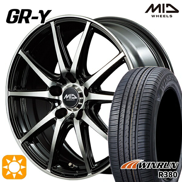 【取付対象】プリウス カローラ 195/65R15 91V ウィンラン R380 MID ファイナルスピード GR-ガンマ BP 15インチ 6.0J 5H100 サマータイヤホイールセット