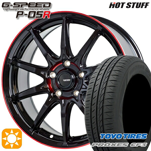 【取付対象】マークX スカイライン 225/45R18 95W XL トーヨー プロクセス CF3 HotStuff ジースピード P-05R ブラックレッドクリア 18インチ 7.0J 5H114.3 サマータイヤホイールセット ｜トレッド新横浜師岡店
