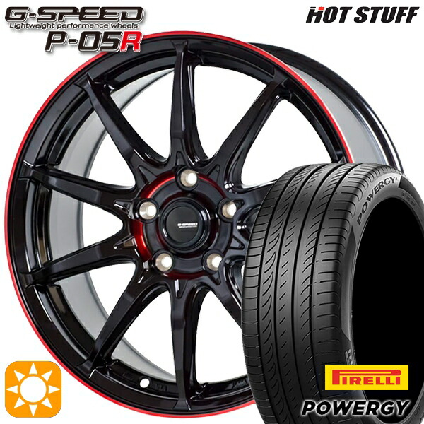 【取付対象】ヤリスクロス 205/65R16 95H ピレリ パワジー HotStuff ジースピード P-05R ブラックレッドクリア 16インチ 6.5J 5H114.3 サマータイヤホイールセット