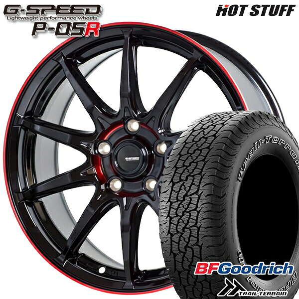 【取付対象】225/65R17 102T ORWL BFグッドリッチ トレールテレーン HotStuff ジースピード P-05R ブラックレッドクリア 17インチ 7.0J 5H114.3 サマータイヤホイールセット