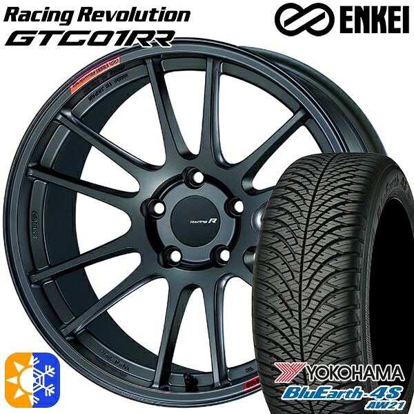 225/45R18 95Y XL ヨコハマ ブルーアース 4S AW21 ENKEI エンケイ レーシングレボリューション GTC01RR 18インチ 8.5J 5H114.3 マットダークガンメタリック オールシーズンタイヤホイールセット ｜トレッド新横浜師岡店