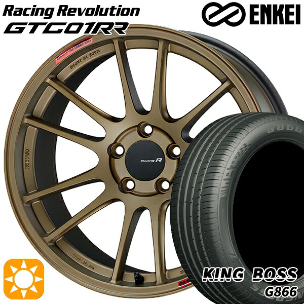 【取付対象】235/50R18 101W XL キングボス G866 ENKEI エンケイ レーシングレボリューション GTC01RR チタニウムゴールド 18インチ 8.0J 5H114.3 サマータイヤホイールセット