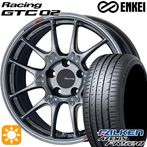 【取付対象】235/50R18 102W XL ファルケン アゼニス FK520 ENKEI エンケイ レーシング GTC02 ハイパーシルバー 18インチ 8.0J 5H114.3 サマータイヤホイールセット |トレッド新横浜師岡店