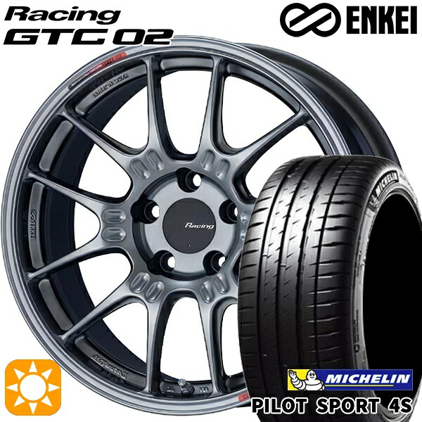 【取付対象】215/35R18 (84Y) XL ミシュラン パイロットスポーツ 4S ENKEI エンケイ レーシング GTC02 ハイパーシルバー 18インチ 7.5J 5H114.3 サマータイヤホイールセット ｜トレッド新横浜師岡店 180,040円