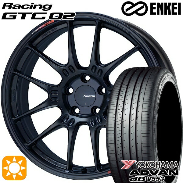 【取付対象】マツダ2 ノート 205/45R17 88W XL ヨコハマ アドバンデシベル V553 ENKEI エンケイ レーシング GTC02 マットブラック 17インチ 7.5J 4H100 サマータイヤホイールセット