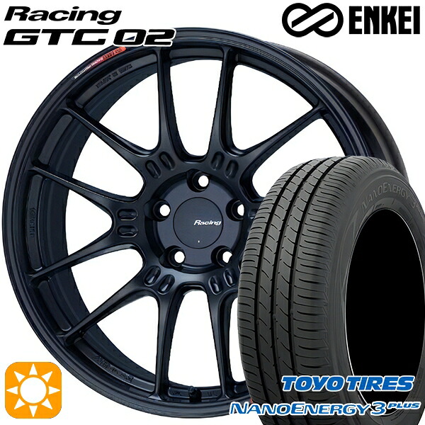 【取付対象】215/50R17 91V トーヨー ナノエナジー3プラス ENKEI エンケイ レーシング GTC02 マットブラック 17インチ 7.5J 5H100 サマータイヤホイールセット