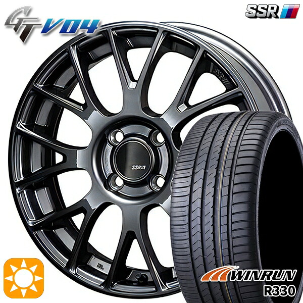 【取付対象】205/45R17 88W XL ウィンラン R330 SSR GTV04 メタリックグレー 17インチ 7.0J 4H100 サマータイヤホイールセット |トレッド新横浜師岡店