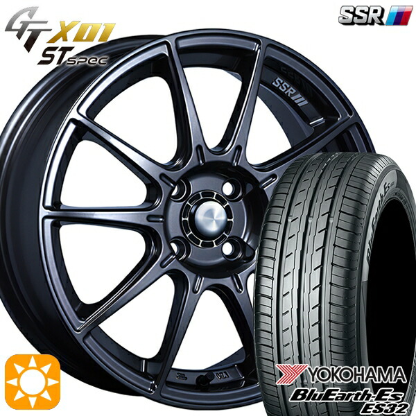 【取付対象】165/60R15 77H ヨコハマ ブルーアース ES32 SSR GTX01 R/STspec ダークガンメタ 15インチ 5.0J 4H100 サマータイヤホイールセット