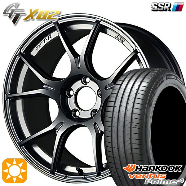【取付対象】195/55R16 87V ハンコック veNtus PRime4 K135 SSR GTX02 ダークシルバー 16インチ 6.5J 4H100 サマータイヤホイールセット |トレッド新横浜師岡店