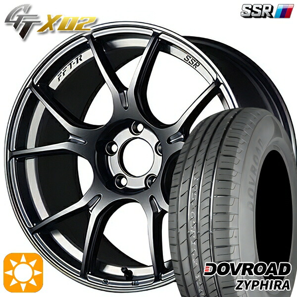 【取付対象】アクア クロスビー 185/55R16 83V DOVROAD ザイファイラ SSR GTX02 ダークシルバー 16インチ 6.5J 4H100 サマータイヤホイールセット ｜トレッド新横浜師岡店