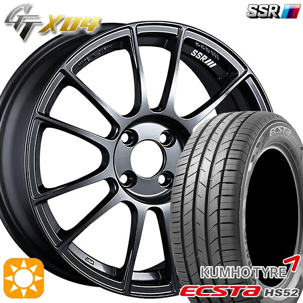 【取付対象】195/55R16 87V クムホ エクスタ HS52 SSR GTX04 ダークガンメタ 16インチ 6.5J 4H100 サマータイヤホイールセット ｜トレッド新横浜師岡店