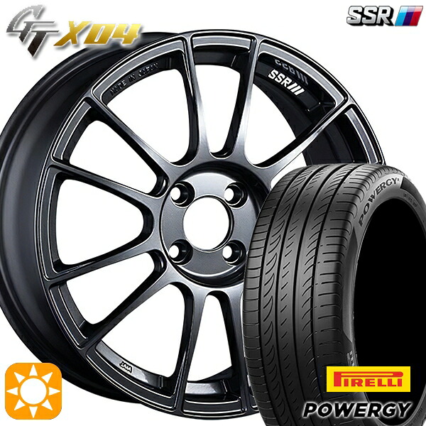 【取付対象】195/55R16 87V ピレリ パワジー SSR GTX04 ダークガンメタ 16インチ 6.5J 4H100 サマータイヤホイールセット