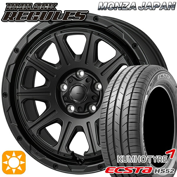【取付対象】C-HR カローラクロス 215/60R17 100V XL クムホ エクスタ HS52 モンツァ ハイブロック レグルス サテンブラック 17インチ 7.5J 5H114.3 サマータイヤホイールセット |トレッド新横浜師岡店