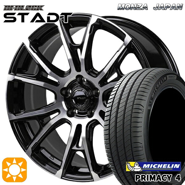 【取付対象】マークX レクサスIS 235/40R19 96W XL VOL ミシュラン プライマシー4 モンツァ ハイブロック シュタッド ブラックポリッシュ 19インチ 8.0J 5H114.3 サマータイヤホイールセット