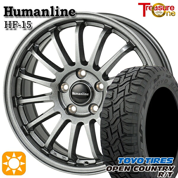 【取付対象】エクストレイル フォレスター 225/60R17 99Q トーヨー オープンカントリー R/T トレジャーワン ヒューマンライン HF15 ダークグレー 17インチ 7.0J 5H114.3 サマータイヤホイールセット