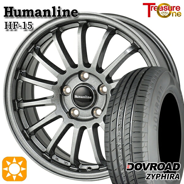【取付対象】170シエンタ 185/60R15 84H DOVROAD ザイファイラ トレジャーワン ヒューマンライン HF15 ダークグレー 15インチ 6.0J 5H100 サマータイヤホイールセット ｜トレッド新横浜師岡店