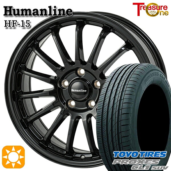 【取付対象】BP系レガシィアウトバック 215/55R17 94V トーヨー プロクセス CL1 SUV トレジャーワン ヒューマンライン HF15 ブラック 17インチ 7.0J 5H100 サマータイヤホイールセット ｜トレッド新横浜師岡店