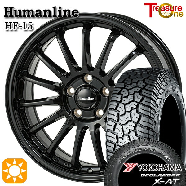 【取付対象】235/70R16 104/101Q ヨコハマ ジオランダー X-AT G016 アウトラインホワイトレター トレジャーワン ヒューマンライン HF15 ブラック 16インチ 6.5J 5H114.3 サマータイヤホイールセット