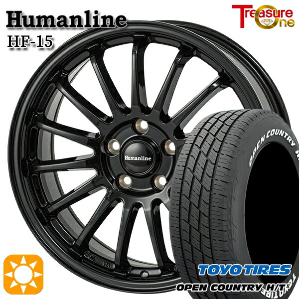 【取付対象】225/65R17 102H トーヨー オープンカントリー H/T2 WL トレジャーワン ヒューマンライン HF15 ブラック 17インチ 7.0J 5H114.3 サマータイヤホイールセット