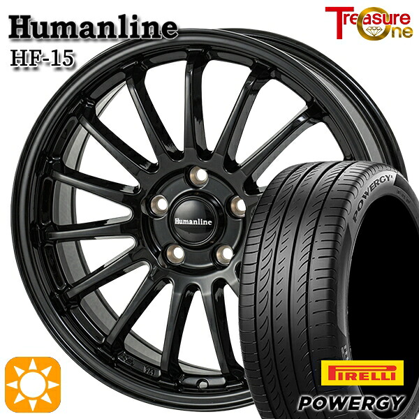 【取付対象】170シエンタ 185/60R15 84H ピレリ パワジー トレジャーワン ヒューマンライン HF15 ブラック 15インチ 6.0J 5H100 サマータイヤホイールセット ｜トレッド新横浜師岡店