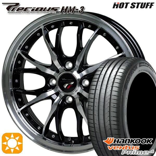 【取付対象】ライズ ロッキー 205/60R16 96V XL ハンコック veNtus PRime4 K135 HotStuff プレシャス HM-3 メタリックブラックポリッシュ 16インチ 6.0J 4H100 サマータイヤホイールセット