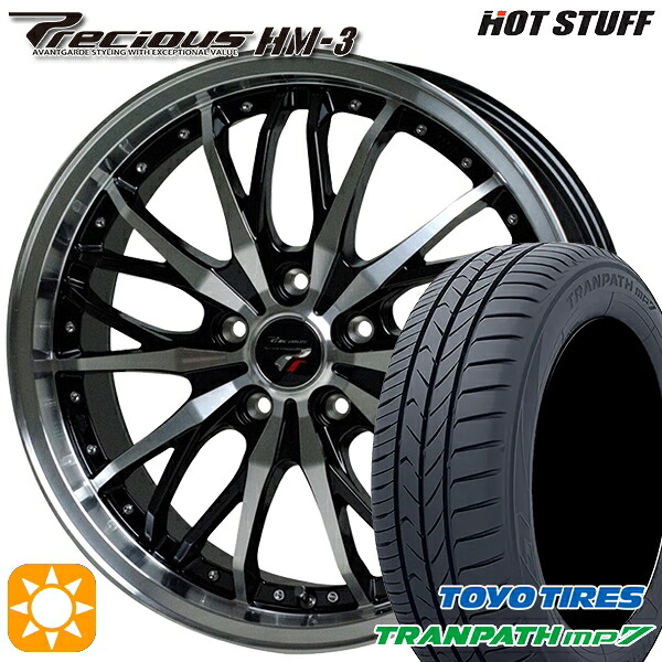 【取付対象】215/60R17 96H トーヨー トランパス mp7 HotStuff プレシャス HM-3 メタリックブラックポリッシュ 17インチ 7.0J 5H100 サマータイヤホイールセット