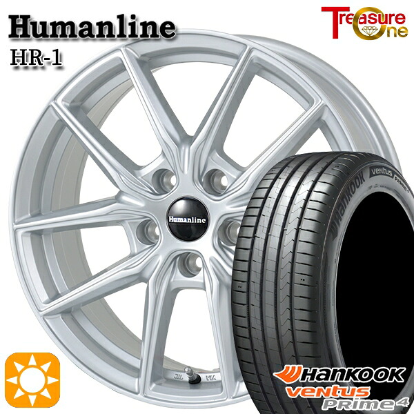 【取付対象】プリウスα ストリーム 205/60R16 96V XL ハンコック veNtus PRime4 K135 トレジャーワン ヒューマンライン HR1 シルバー 16インチ 6.5J 5H114.3 サマータイヤホイールセット |トレッド新横浜師岡店