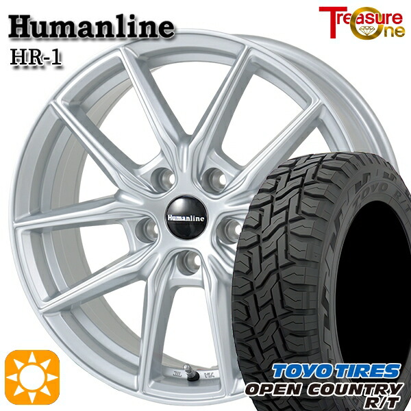 【取付対象】エクストレイル フォレスター 225/60R17 99Q トーヨー オープンカントリー R/T トレジャーワン ヒューマンライン HR1 シルバー 17インチ 7.0J 5H114.3 サマータイヤホイールセット 63,855円