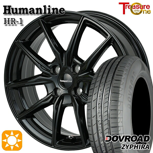 【取付対象】N-BOX ウェイク 165/55R15 75V DOVROAD ザイファイラ トレジャーワン ヒューマンライン HR1 ブラック 15インチ 4.5J 4H100 サマータイヤホイールセット ｜トレッド新横浜師岡店