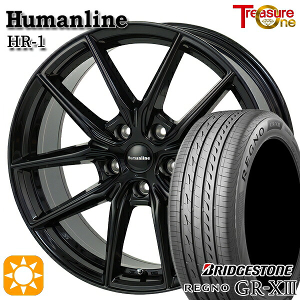【取付対象】リーフ レヴォーグ 215/50R17 95V XL ブリヂストン レグノ GR-X3 トレジャーワン ヒューマンライン HR1 ブラック 17インチ 7.0J 5H114.3 サマータイヤホイールセット ｜トレッド新横浜師岡店