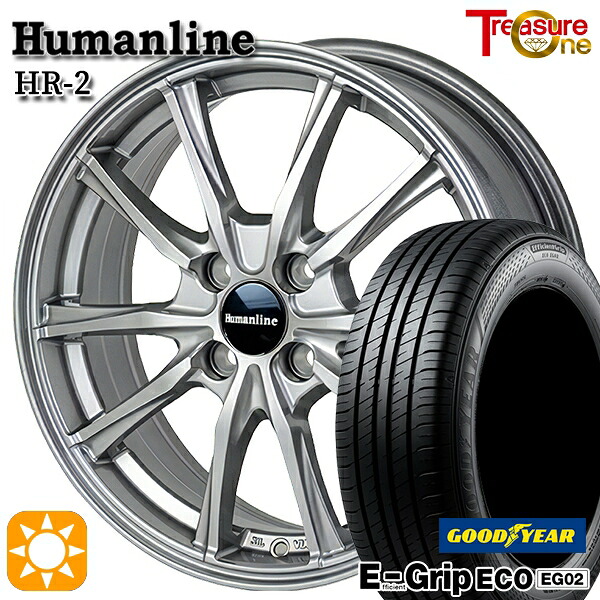 【取付対象】ライズ ロッキー 195/65R16 92V グッドイヤー エフィシェントグリップ EG02 トレジャーワン ヒューマンライン HR2 ダークグレー 16インチ 6.0J 4H100 サマータイヤホイールセット |トレッド新横浜師岡店