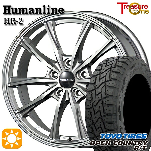 【取付対象】ハリアー エクストレイル 225/65R17 102Q トーヨー オープンカントリー R/T トレジャーワン ヒューマンライン HR2 ダークグレー 17インチ 7.0J 5H114.3 サマータイヤホイールセット ｜トレッド新横浜師岡店