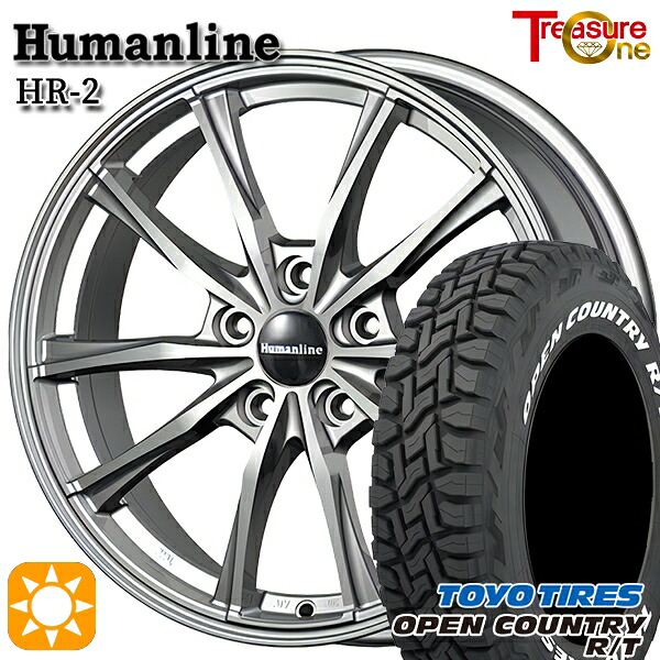 【取付対象】クラウンクロスオーバー 225/60R18 100Q トーヨー オープンカントリー R/T ホワイトレター トレジャーワン ヒューマンライン HR2 DG ※球面 M14ボルト対応 18インチ 7.0J 5H114.3 +40 サマータイヤホイールセット ｜トレッド新横浜師岡店