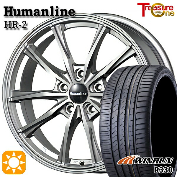 【取付対象】フォレスターSK9/SKE 225/55R17 101W XL ウィンラン R330 トレジャーワン ヒューマンライン HR2 ダークグレー 17インチ 7.0J 5H114.3 サマータイヤホイールセット