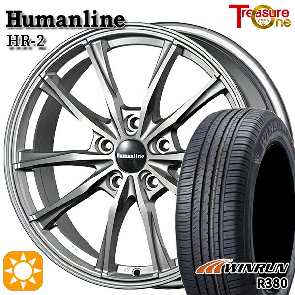 【取付対象】マツダ6 エクストレイル 225/60R18 104V XL ウィンラン R380 トレジャーワン ヒューマンライン HR2 ダークグレー 18インチ 7.0J 5H114.3 サマータイヤホイールセット ｜トレッド新横浜師岡店