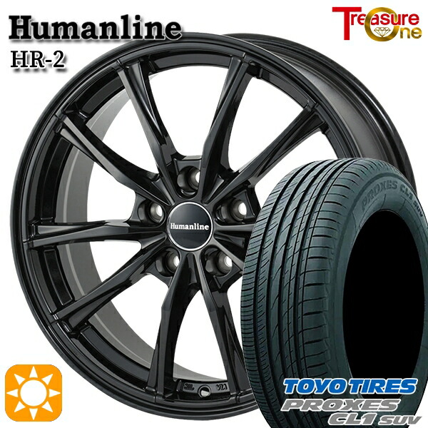 【取付対象】エクストレイル フォレスター 225/60R17 99H トーヨー プロクセス CL1 SUV トレジャーワン ヒューマンライン HR2 ブラック 17インチ 7.0J 5H114.3 サマータイヤホイールセット 58,575円