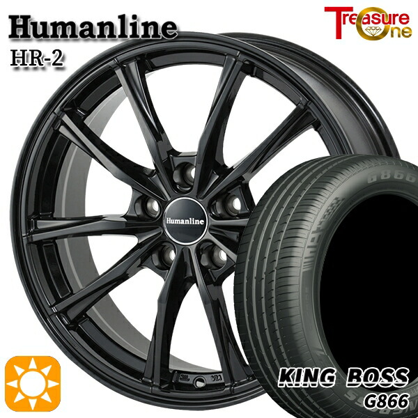【取付対象】エスクァイア セレナ 205/50R17 93W XL キングボス G866 トレジャーワン ヒューマンライン HR2 ブラック 17インチ 7.0J 5H114.3 サマータイヤホイールセット |トレッド新横浜師岡店