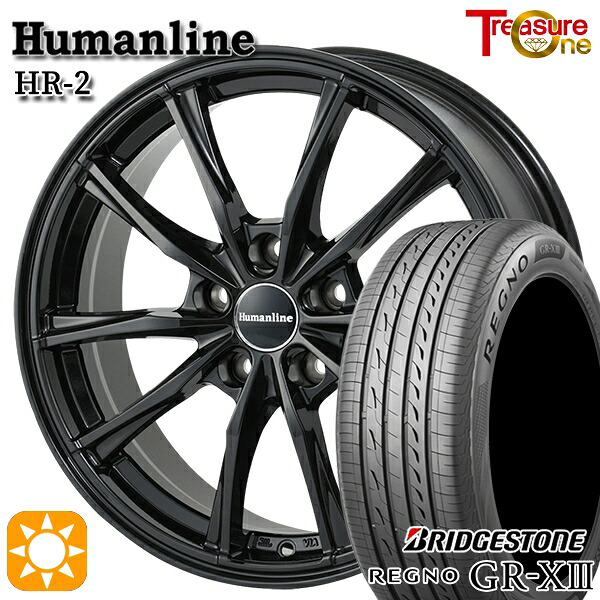 【取付対象】20アルファード 245/40R19 98W XL ブリヂストン レグノ GR-X3 トレジャーワン ヒューマンライン HR2 ブラック 19インチ 8.0J 5H114.3 サマータイヤホイールセット