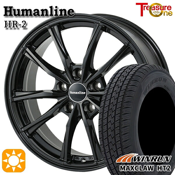 【取付対象】ハリアー エクストレイル 225/65R17 102H ウィンラン マックスクロウ HT2 トレジャーワン ヒューマンライン HR2 ブラック 17インチ 7.0J 5H114.3 サマータイヤホイールセット ｜トレッド新横浜師岡店